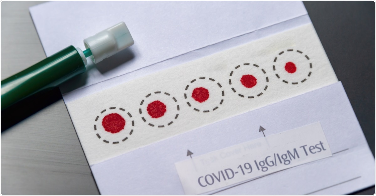 Collection card dry blood spot for Covid-19 IgG / IgM antibody screening. Image Credit: Marc Bruxelle / Shutterstock